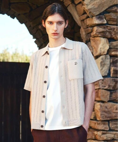 DRESSTERIOR/ドレステリア 【Safari5月号掲載】オーガニックコットン キューバニットシャツ ベージュ(052) 91(M) DRESSTERIOR/ドレステリア 【Safari5月号掲載】オーガニックコットン キューバニットシャツ ベージュ(052) 91(M)