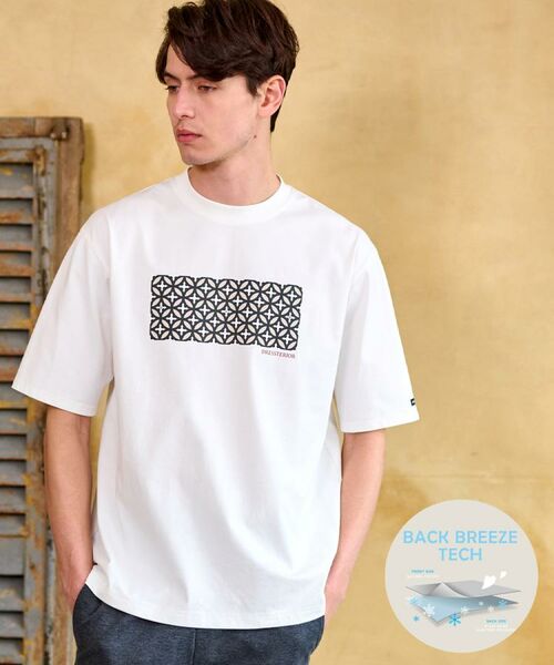 DRESSTERIOR/ドレステリア 【接触冷感/UVカット】BACK BREEZE TECH オーバーラップサークルプリントTシャツ ホワイト(001) 92(L) DRESSTERIOR/ドレステリア 【接触冷感/UVカット】BACK BREEZE TECH オーバーラップサークルプリントTシャツ ホワイト(001) 92(L)