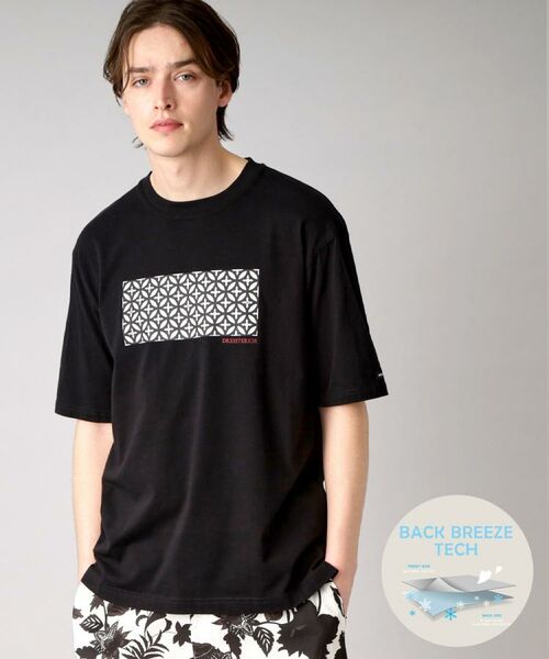 DRESSTERIOR/ドレステリア 【接触冷感/UVカット】BACK BREEZE TECH オーバーラップサークルプリントTシャツ ブラック(019) 91(M) DRESSTERIOR/ドレステリア 【接触冷感/UVカット】BACK BREEZE TECH オーバーラップサークルプリントTシャツ ブラック(019) 91(M)