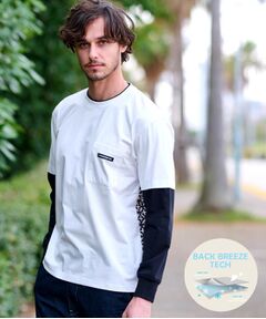 DRESSTERIOR / ドレステリア Tシャツ | 【接触冷感/UVカット】BACK BREEZE TECH バックオーバーラップサークルレイヤードロングTシャツ