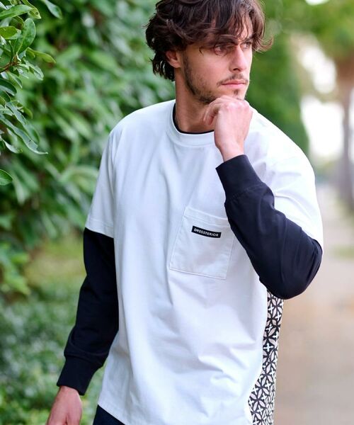 DRESSTERIOR / ドレステリア Tシャツ | 【接触冷感/UVカット】BACK BREEZE TECH バックオーバーラップサークルレイヤードロングTシャツ | 詳細6