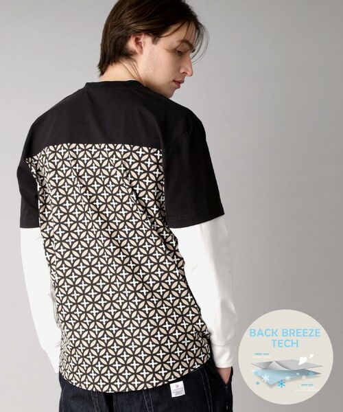 DRESSTERIOR/ドレステリア 【接触冷感/UVカット】BACK BREEZE TECH バックオーバーラップサークルレイヤードロングTシャツ ブラック(019) 90(S) DRESSTERIOR/ドレステリア 【接触冷感/UVカット】BACK BREEZE TECH バックオーバーラップサークルレイヤードロングTシャツ ブラック(019) 90(S)