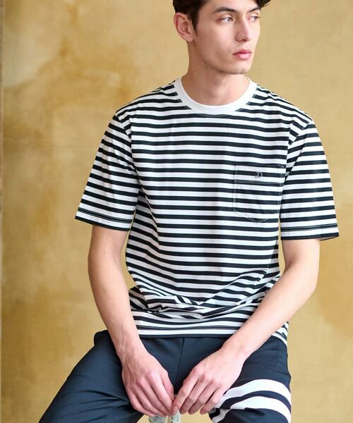 DRESSTERIOR / ドレステリア Tシャツ | 【接触冷感/抗菌防臭/消臭】ICE CLEAR COTTON ボーダーポケットTシャツ | 詳細3