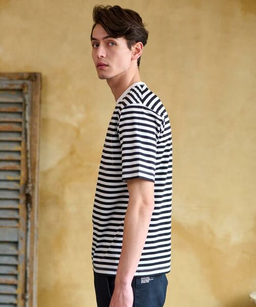 DRESSTERIOR / ドレステリア Tシャツ | 【接触冷感/抗菌防臭/消臭】ICE CLEAR COTTON ボーダーポケットTシャツ | 詳細5