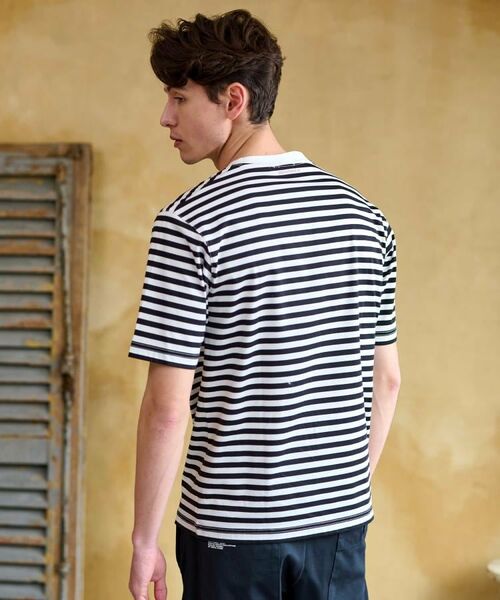 DRESSTERIOR / ドレステリア Tシャツ | 【接触冷感/抗菌防臭/消臭】ICE CLEAR COTTON ボーダーポケットTシャツ | 詳細6