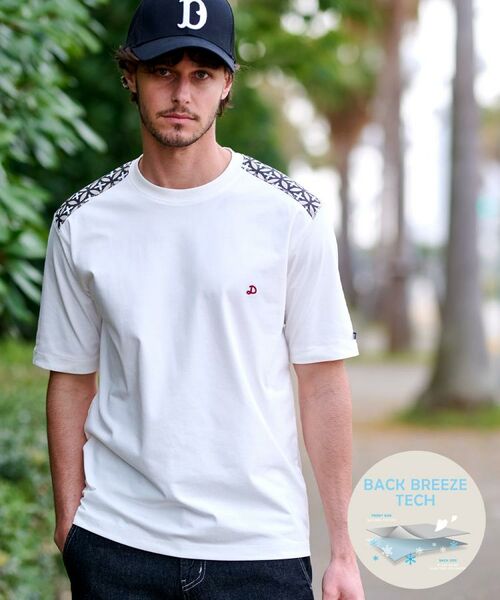DRESSTERIOR/ドレステリア 【接触冷感/UVカット】BACK BREEZE TECH ハーフスリーブTシャツ ホワイト(001) 91(M) DRESSTERIOR/ドレステリア 【接触冷感/UVカット】BACK BREEZE TECH ハーフスリーブTシャツ ホワイト(001) 91(M)