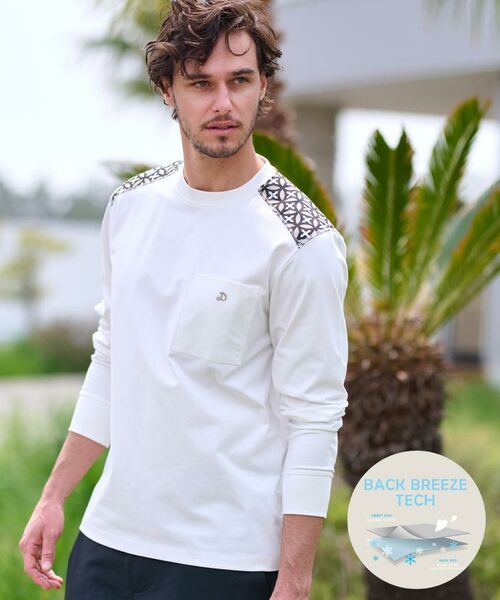 DRESSTERIOR/ドレステリア 【接触冷感/UVカット】BACK BREEZE TECH ロングTシャツ ホワイト(001) 94(LL) DRESSTERIOR/ドレステリア 【接触冷感/UVカット】BACK BREEZE TECH ロングTシャツ ホワイト(001) 94(LL)