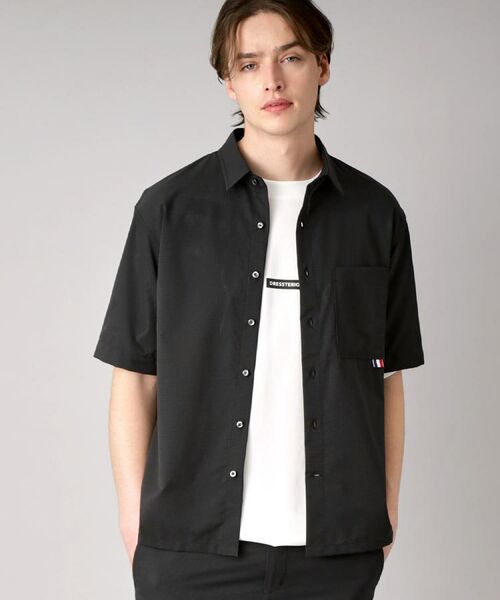 DRESSTERIOR/ドレステリア 【セットアップ可/撥水性/UVカット/Safari5月号掲載】COOL DOTS ショートスリーブシャツ ブラック(019) 92(L) DRESSTERIOR/ドレステリア 【セットアップ可/撥水性/UVカット/Safari5月号掲載】COOL DOTS ショートスリーブシャツ ブラック(019) 92(L)
