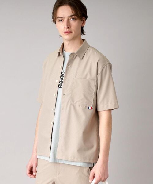 DRESSTERIOR/ドレステリア 【セットアップ可/撥水性/UVカット/Safari5月号掲載】COOL DOTS ショートスリーブシャツ ベージュ(052) 90(S) DRESSTERIOR/ドレステリア 【セットアップ可/撥水性/UVカット/Safari5月号掲載】COOL DOTS ショートスリーブシャツ ベージュ(052) 90(S)