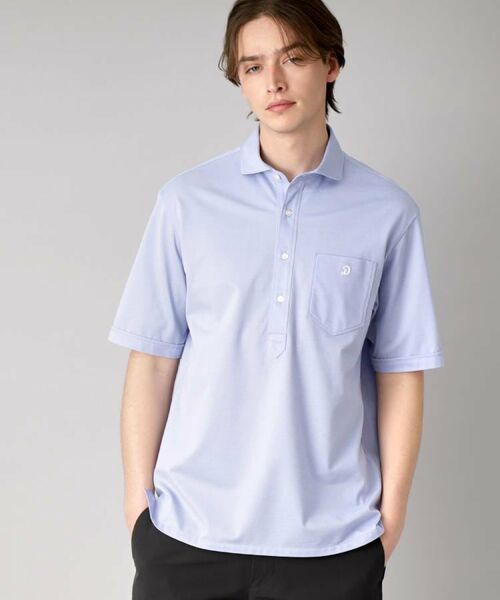 DRESSTERIOR/ドレステリア 【吸湿速乾/Safari5月号掲載】COOL MAX プルオーバーシャツ サックスブルー(090) 94(LL) DRESSTERIOR/ドレステリア 【吸湿速乾/Safari5月号掲載】COOL MAX プルオーバーシャツ サックスブルー(090) 94(LL)
