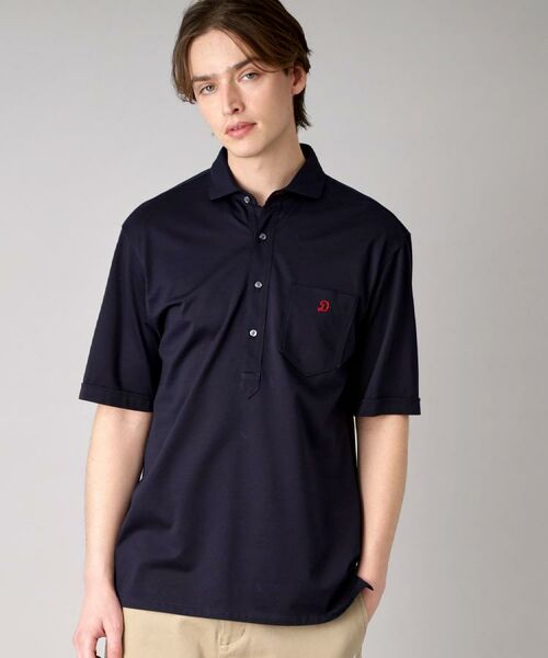 DRESSTERIOR/ドレステリア 【吸湿速乾/Safari5月号掲載】COOL MAX プルオーバーシャツ ネイビー(094) 91(M) DRESSTERIOR/ドレステリア 【吸湿速乾/Safari5月号掲載】COOL MAX プルオーバーシャツ ネイビー(094) 91(M)