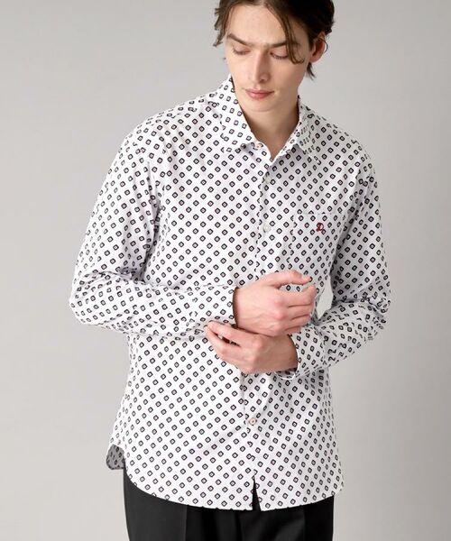 DRESSTERIOR/ドレステリア ポートベロープリントシャツ ホワイト(501) 91(M) DRESSTERIOR/ドレステリア ポートベロープリントシャツ ホワイト(501) 91(M)