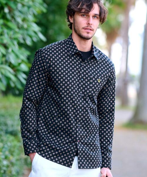 DRESSTERIOR/ドレステリア ポートベロープリントシャツ ブラック(519) 91(M) DRESSTERIOR/ドレステリア ポートベロープリントシャツ ブラック(519) 91(M)