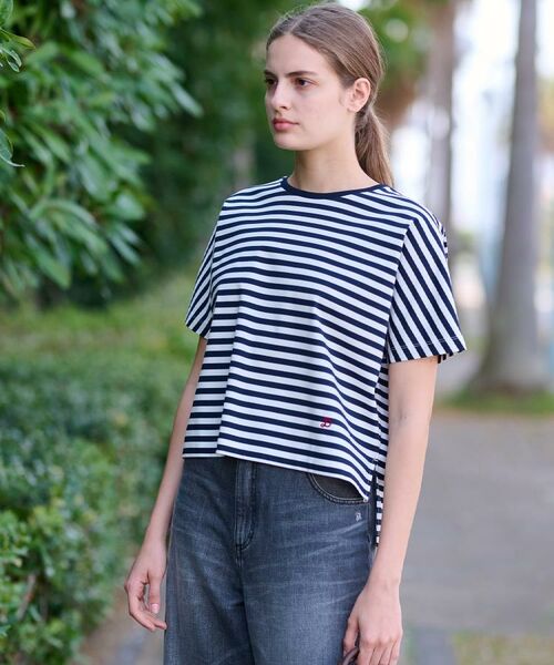 DRESSTERIOR / ドレステリア Tシャツ | 【接触冷感/抗菌防臭/消臭】アイスクリアコットンドルマンボーダーT | 詳細2