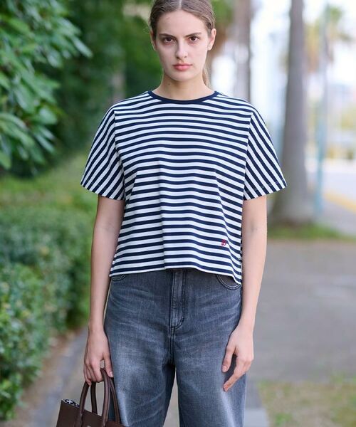 DRESSTERIOR / ドレステリア Tシャツ | 【接触冷感/抗菌防臭/消臭】アイスクリアコットンドルマンボーダーT | 詳細3