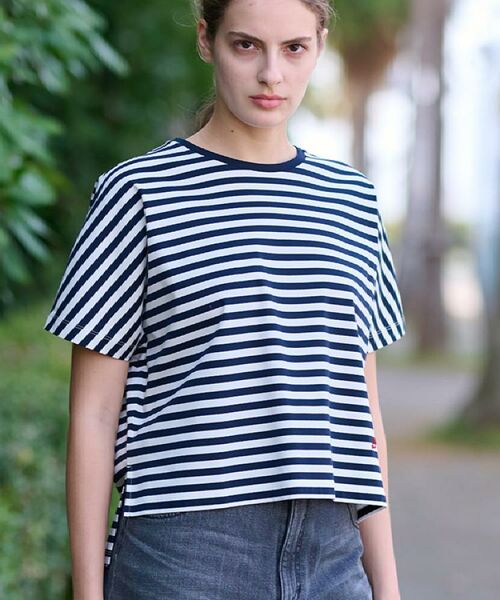 DRESSTERIOR/ドレステリア 【接触冷感/抗菌防臭/消臭】アイスクリアコットンドルマンボーダーT ネイビー(394) 38(M) DRESSTERIOR/ドレステリア 【接触冷感/抗菌防臭/消臭】アイスクリアコットンドルマンボーダーT ネイビー(394) 38(M)
