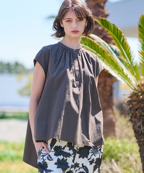 DRESSTERIOR / ドレステリア シャツ・ブラウス | 【コットン100％/洗える】フレンチスリーブイレギュラーヘムブラウス | 詳細10