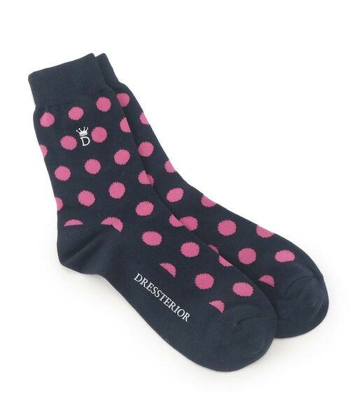 DRESSTERIOR/ドレステリア ドットジャカードソックス ネイビー(094) 00(FREE)