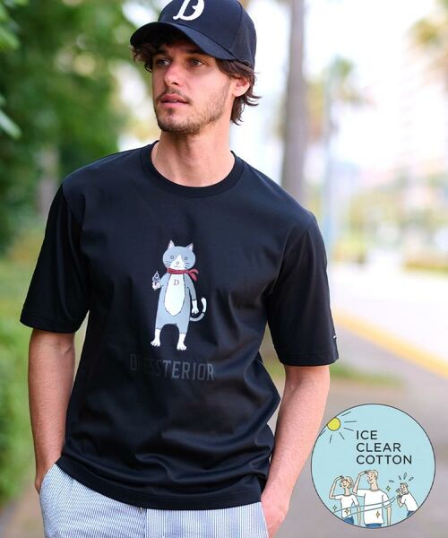 DRESSTERIOR/ドレステリア 【接触冷感／抗菌防臭／消臭】ICE CLEAR COTTON キャットTシャツ ブラック(019) 90(S)
