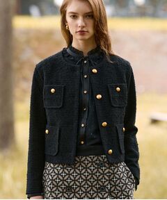 DRESSTERIOR / ドレステリア ノーカラージャケット | 【セットアップ可】ツイード ノーカラージャケット