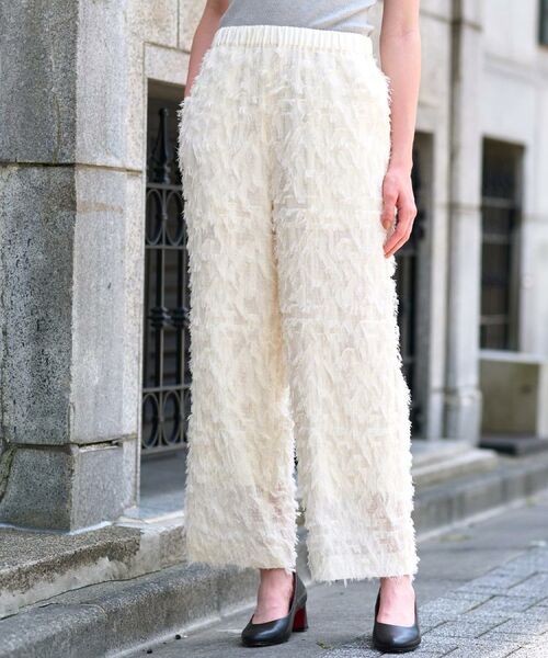 DRESSTERIOR / ドレステリア パンツ | 【セットアップ可/美人百花/美香さん着用】カットジャカードイージーパンツ(アイボリー(004))