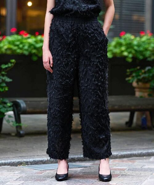 DRESSTERIOR / ドレステリア パンツ | 【セットアップ可/美人百花/美香さん着用】カットジャカードイージーパンツ(ブラック(019))