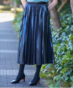 DRESSTERIOR / ドレステリア ロング・マキシ丈スカート | 【洗える/ストレッチ性/オンオフ】箔プリントプリーツスカート