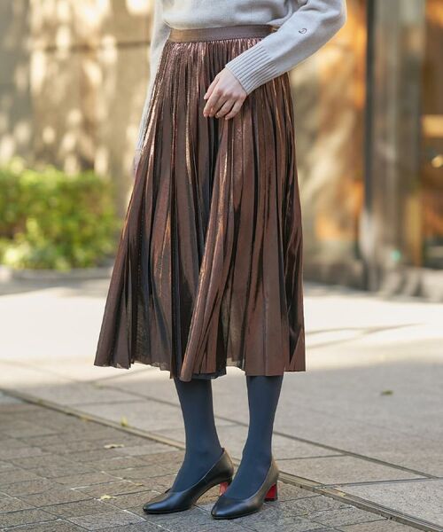 DRESSTERIOR / ドレステリア ロング・マキシ丈スカート | 【洗える/ストレッチ性/オンオフ】箔プリントプリーツスカート | 詳細2