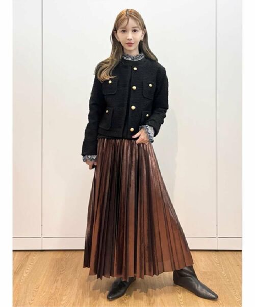 DRESSTERIOR / ドレステリア ロング・マキシ丈スカート | 【洗える/ストレッチ性/オンオフ】箔プリントプリーツスカート | 詳細25