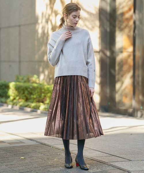 DRESSTERIOR / ドレステリア ロング・マキシ丈スカート | 【洗える/ストレッチ性/オンオフ】箔プリントプリーツスカート | 詳細3