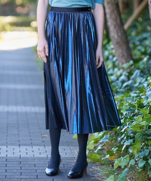 DRESSTERIOR / ドレステリア ロング・マキシ丈スカート | 【洗える/ストレッチ性/オンオフ】箔プリントプリーツスカート | 詳細6