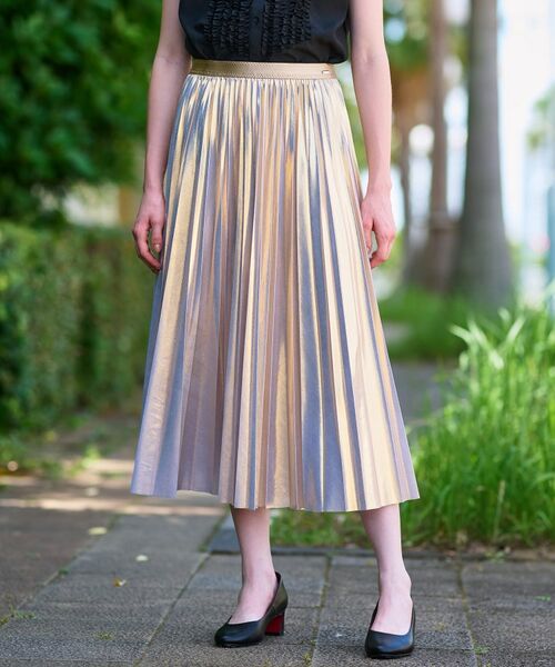 DRESSTERIOR / ドレステリア ロング・マキシ丈スカート | 【洗える/ストレッチ性/オンオフ】箔プリントプリーツスカート | 詳細9