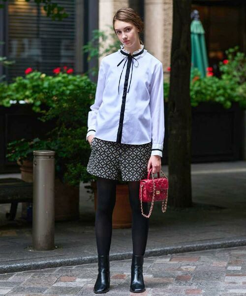 DRESSTERIOR / ドレステリア シャツ・ブラウス | 【洗える/コットン100%】フリルカラーボウタイブラウス | 詳細1