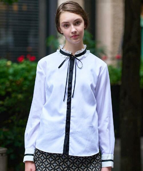 DRESSTERIOR / ドレステリア シャツ・ブラウス | 【洗える/コットン100%】フリルカラーボウタイブラウス | 詳細4