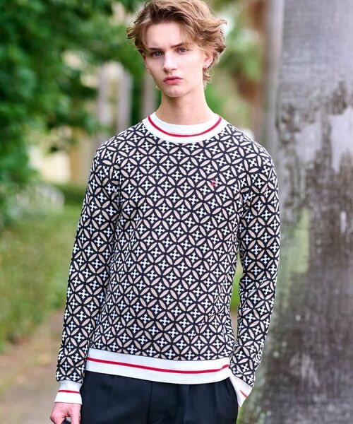 DRESSTERIOR / ドレステリア ニット・セーター | オーバーラップサークルジャカードニット(ベージュ(152))