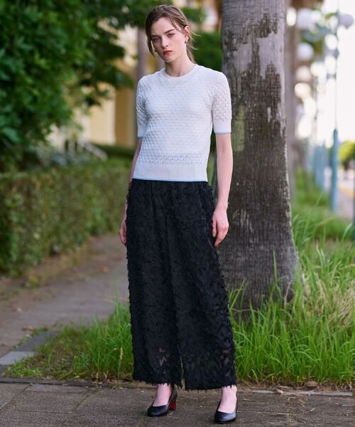 DRESSTERIOR / ドレステリア ニット・セーター | 【6色展開/オンオフ】レース編みハーフスリーブニット | 詳細1