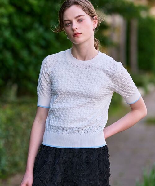 DRESSTERIOR / ドレステリア ニット・セーター | 【6色展開/オンオフ】レース編みハーフスリーブニット | 詳細3