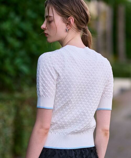 DRESSTERIOR / ドレステリア ニット・セーター | 【6色展開/オンオフ】レース編みハーフスリーブニット | 詳細6
