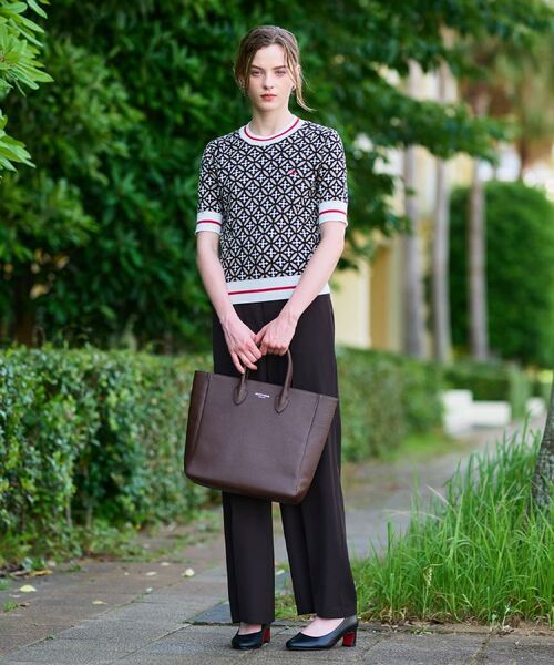 DRESSTERIOR / ドレステリア ニット・セーター | 【コットン100%/オリジナル柄】オーバーラップサークルハーフスリーブニット | 詳細2