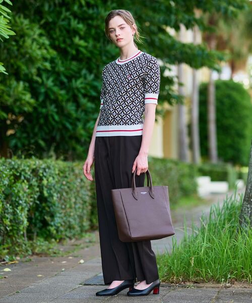 DRESSTERIOR / ドレステリア ニット・セーター | 【コットン100%/オリジナル柄】オーバーラップサークルハーフスリーブニット | 詳細3