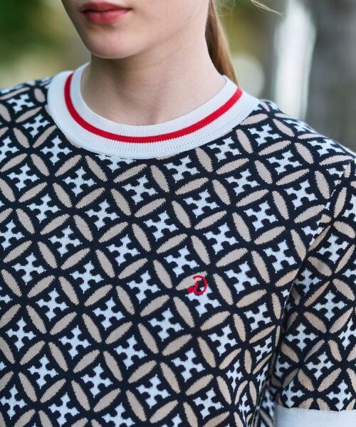 DRESSTERIOR / ドレステリア ニット・セーター | 【コットン100%/オリジナル柄】オーバーラップサークルハーフスリーブニット | 詳細9