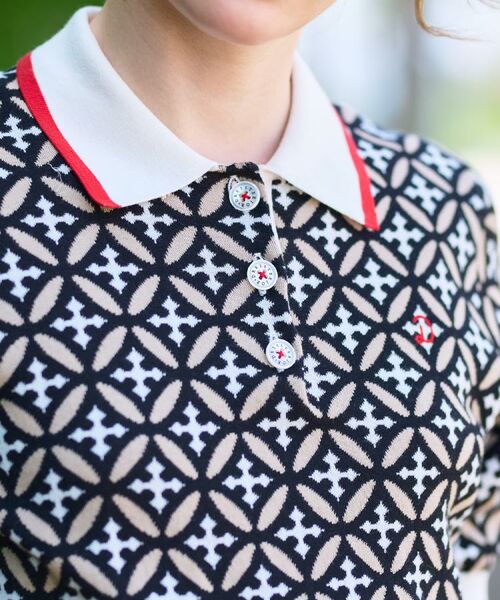 DRESSTERIOR / ドレステリア ニット・セーター | 【コットン100%/オリジナル柄】オーバーラップサークルポロニット | 詳細10