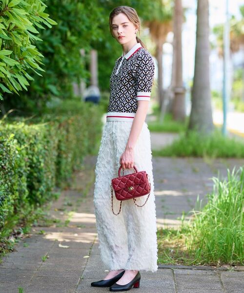 DRESSTERIOR / ドレステリア ニット・セーター | 【コットン100%/オリジナル柄】オーバーラップサークルポロニット | 詳細2