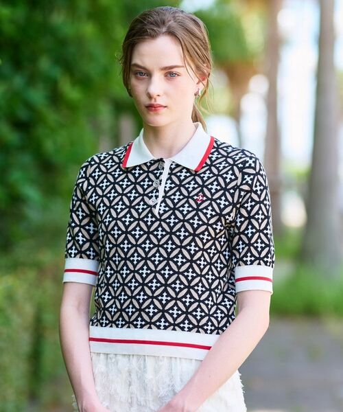 DRESSTERIOR / ドレステリア ニット・セーター | 【コットン100%/オリジナル柄】オーバーラップサークルポロニット | 詳細5