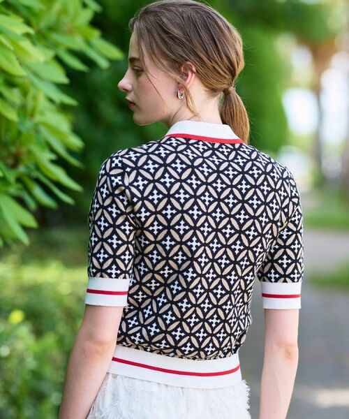 DRESSTERIOR / ドレステリア ニット・セーター | 【コットン100%/オリジナル柄】オーバーラップサークルポロニット | 詳細8