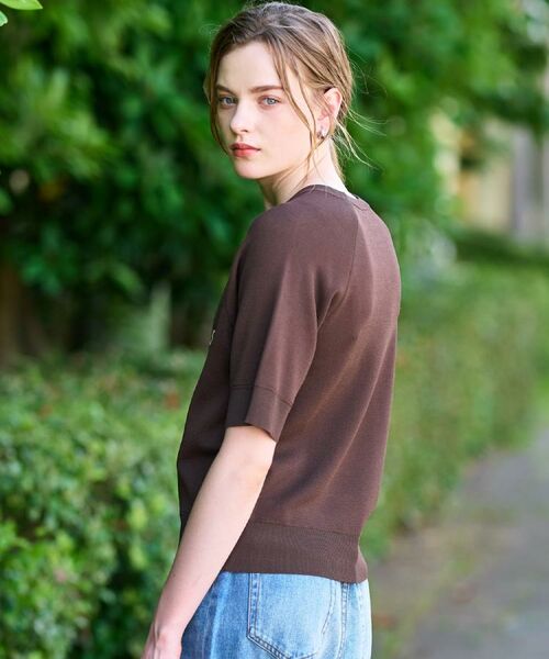 DRESSTERIOR / ドレステリア ニット・セーター | 【洗える/オリジナルロゴ】Parisハーフスリーブジャカードニット | 詳細4