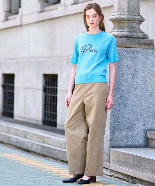 DRESSTERIOR / ドレステリア ニット・セーター | 【洗える/オリジナルロゴ】Parisハーフスリーブジャカードニット | 詳細8