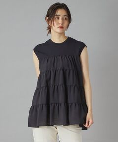 DRESSTERIOR / ドレステリア カットソー | 【接触冷感/イージーケア】ティアードコンビカットソー