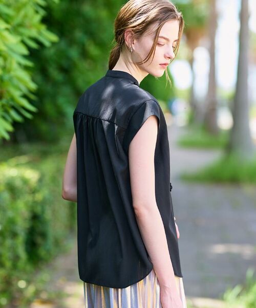 DRESSTERIOR / ドレステリア シャツ・ブラウス | 【撥水/UVカット/接触冷感】バンドカラーフレンチスリーブフリルブラウス | 詳細13