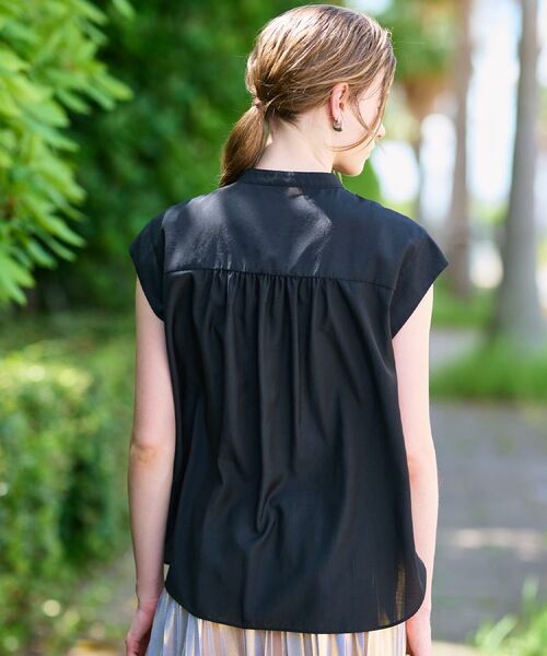 DRESSTERIOR / ドレステリア シャツ・ブラウス | 【撥水/UVカット/接触冷感】バンドカラーフレンチスリーブフリルブラウス | 詳細14